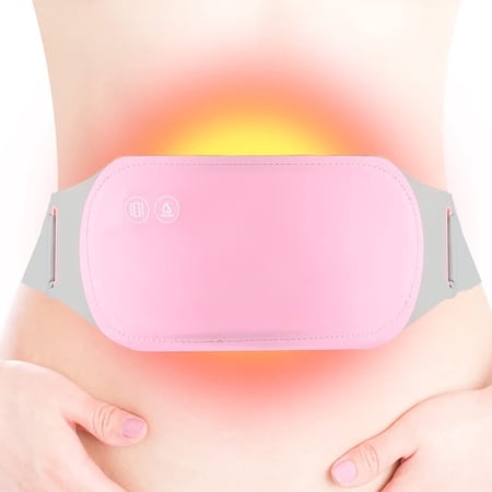 Heating Pads for Cramps,SIXIA Cordless Electric Waist Belt Heat Pads Portable Belly Belt Device with 3 Heating Levels & 3 Vibration Massage Modes for Menstrual Cramps (Without Power Bank)