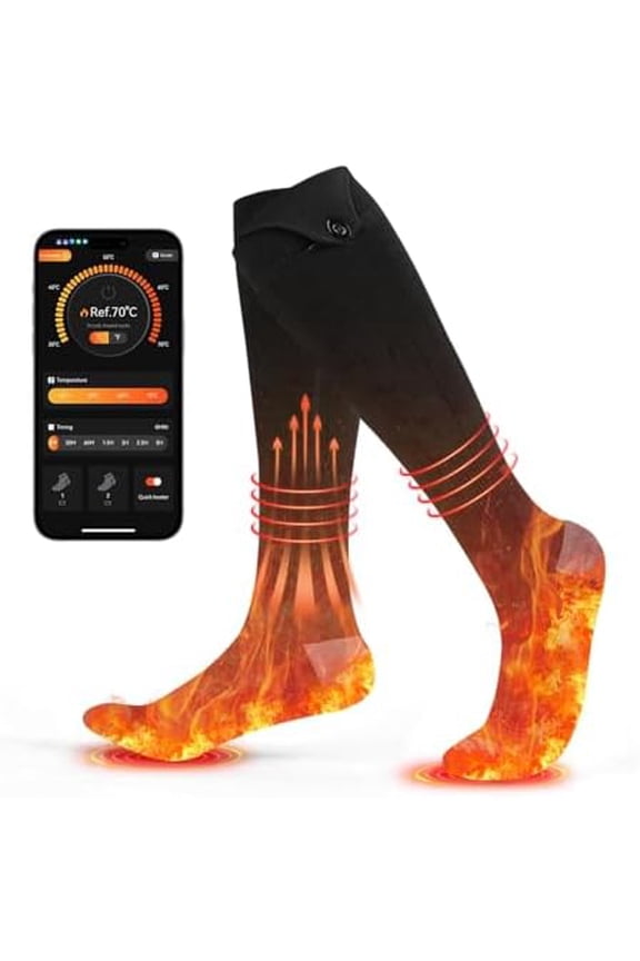 Heating Socks for Men and Women - Carbon Fiber Intelligent Thermal Winter Socks with 4-Temperature Control, Battery Powered Machine Washable for Outdoor Sports, Hiking, Skiing