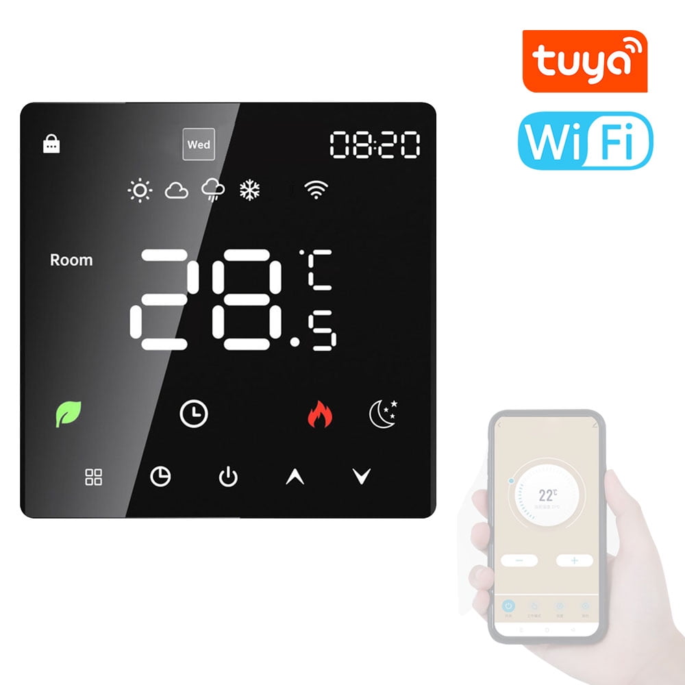 Heating Tuya Wifi LCD Display Intelligent Temperature Controller Electric Water Heating Device Thermostat Weekly Programmable Cellphone APP Remotely Control