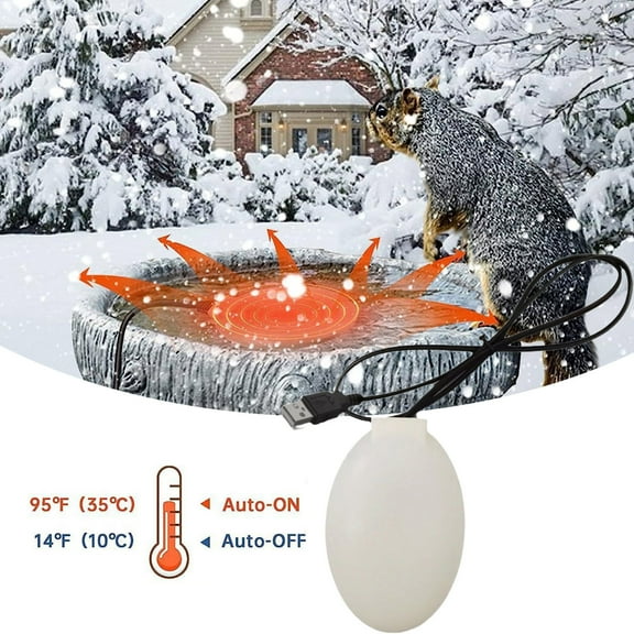 Heating and Warming - Bird Bath Heater Tongue Control Aluminium Tankless Water Heater | Versatile Chicken Water Heater | 15W Underwater Winter Warmer with USB Charger
