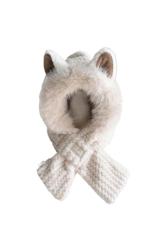 Heating & Winter Accessories - 2 In 1 Hat Scarf Set Featuring Integrated Ears Windproof Design Cozy Warmth for Women and -Ready Style