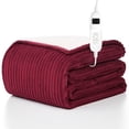 thumbnail image 1 of COWIN Electric Blanket Full Size, Brushed Flannel+Shu velveteen, 10 Heating Levels and 1-8 Hour Automatic Shutdown, Machine Washable, Red, 72 "x 84", 1 of 7