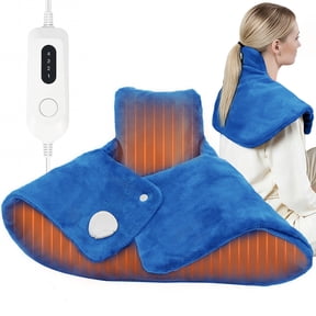 Cowin Electric Heat Pad for Neck and Shoulders, Heating Pad with 4 Heat Settings & Auto Shut Off, Machine Washable Heating Pad, Gifts for Family, Blue