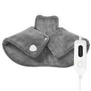 Cowin Electric Heat Pad for Neck and Shoulders, Heating Pad with 4 Heat Settings & Auto Shut off, Machine Washable Heating Pad, Gifts for Family, Gray