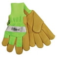 thumbnail image 1 of Kinco Men's Outdoor Pigskin Leather Hi-Viz Work Gloves Green L, 1 of 2