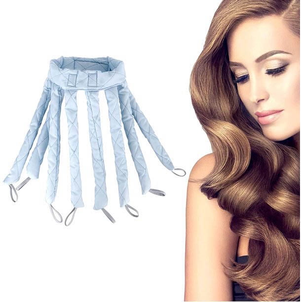 Heatless Curler Hair,Heatless Curling Rod Heatless Curls Headband for Long Hair,No Heat Curling Rod Headband Hair Curlers to Sleep in(Blue)