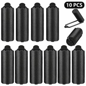 Heatless Curlers 10 Pack Overnight Hair Rollers, 1.0" Satin-Wrapped Foam Rollers with Metal Clips, for Medium-Long Hair, Heat-Free Waves