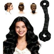 Heatless Curlers - Satin Heatless Curls, Heatless Curler Set, Curling Rod with Satin Rollers, Sleep-In Hair Styling, Bouncy Long-Lasting Curls, Black, Medium & Large Sizes 1PC*1