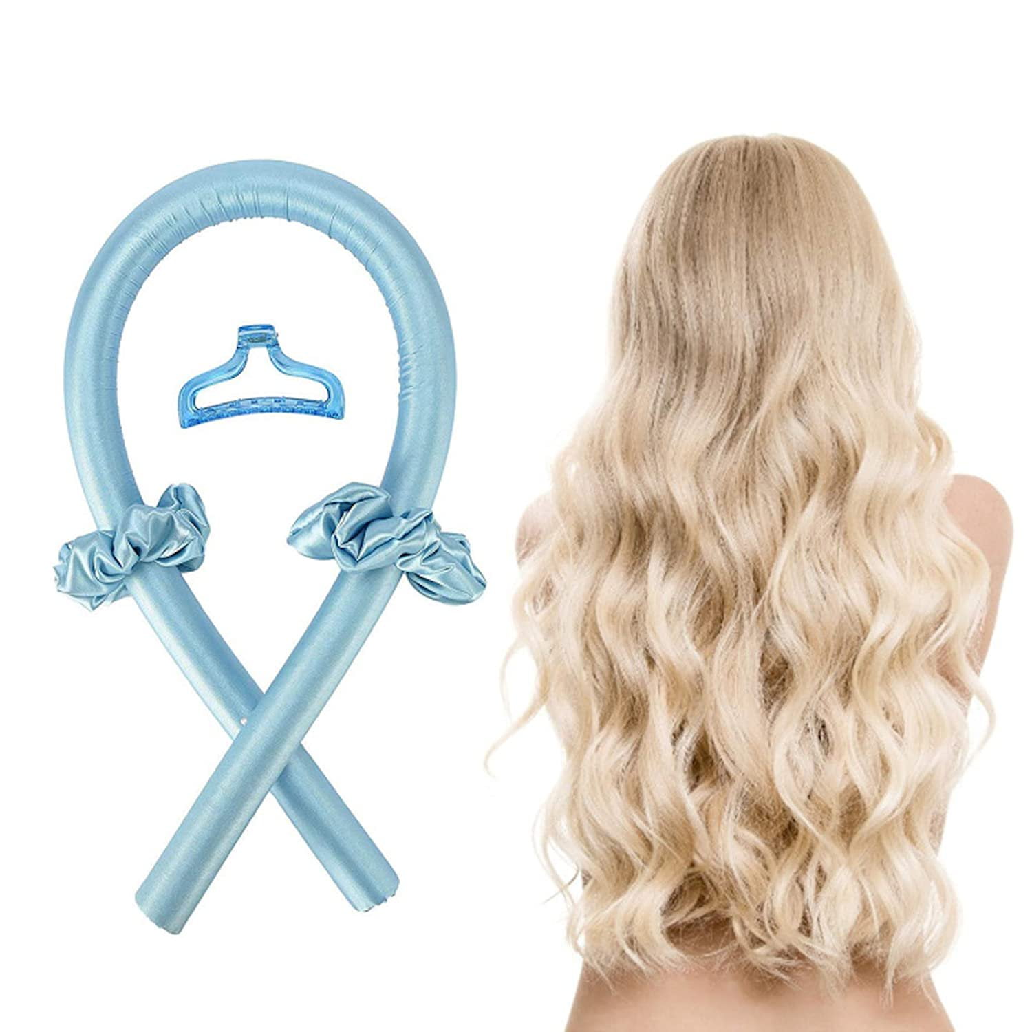 Heatless Curling Rod Headband, Overnight Hair Curlers,No Heat Curl with  Hair Clips, Heatless Curls to Sleep in Silk Ribbon Hair Rollers for Long  Hair