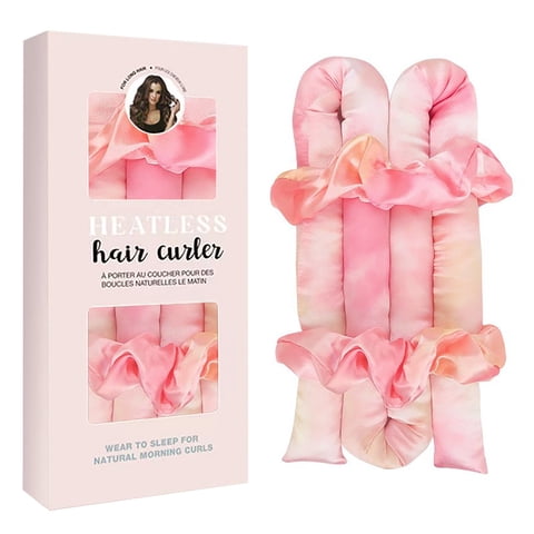 Heatless Curling Rod Headband, Satin No Heat Hair Curler Ribbon, Overnight Sleeping Curlers for Long Hair, Natural Wave Soft Hair Rollers