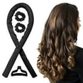 thumbnail image 1 of Heatless Curling Rod Headband, TSV Sleeping Hair Roller for Women, Heatless Hair Curler, Hair Curl Ribbon with Clips and Loops, Black/Pink/Leopard, 1 of 7