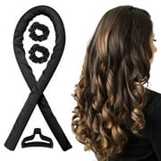 Heatless Curling Rod Headband, TSV Sleeping Hair Roller for Women, Heatless Hair Curler, Hair Curl Ribbon with Clips and Loops, Black/Pink/Leopard