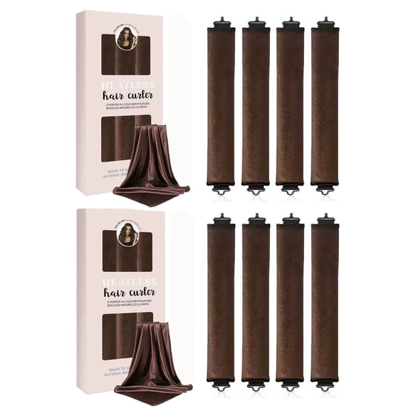Heatless Curls Overnight Hair Curlers, 2 Sets 10Pcs Jumbo Velvet No Heat Curlers for Sleep, Satin Wrap Blowout Look Hair Rollers for Long Hair & All Hair Types, Heatless Hair Curler Styling Tools