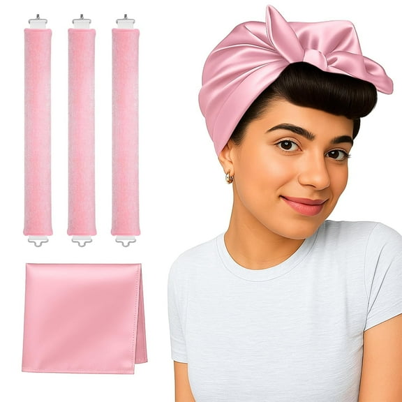 Heatless Curls Overnight Rods Dry Blowout Look No Heat Hair Curlers Curling Sleep Tools Set Adults Kids Thin Thick Long Short Large Big Small Satin Velvet Soft Foam Rollers by