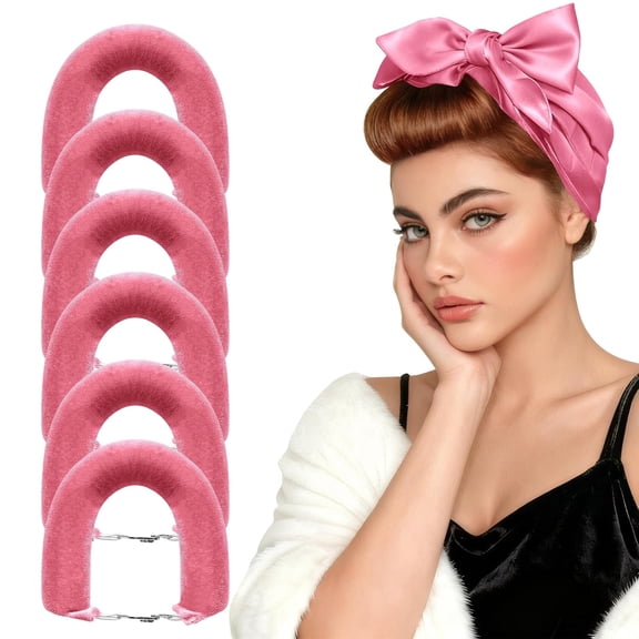 Heatless Curls Overnight Set - 6PCS Jumbo Velvet Hair Rollers to Sleep In, No-Damage Flexi Rods for Beautiful, Effortless and Waves Women