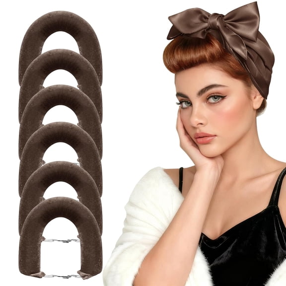 Heatless Curls Overnight Set - 6PCS Jumbo Velvet to Sleep In, No-amage Flexi Ros for Beautiful, Effortless an Waves Women