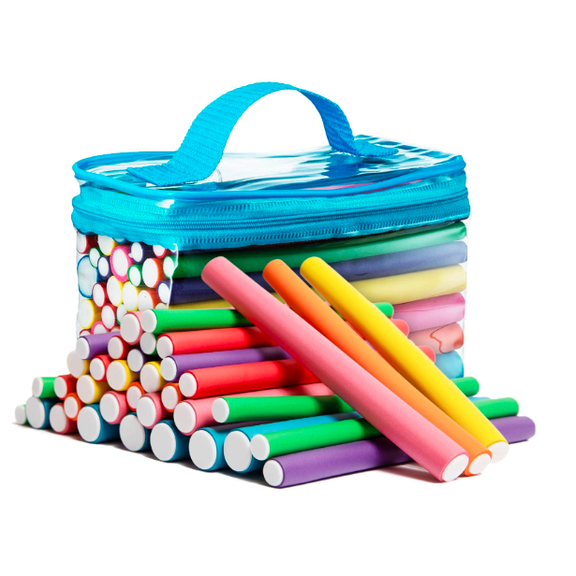 Heatless Flexible Hair Rollers Curlers 42-pack 7" Soft Foam Flexi Twist Curling Rods for Short Long Hair