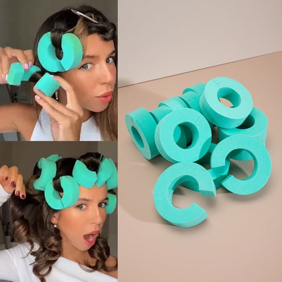 Heatless Hair Curlers Foam Roller Set for Effortless Self-Fastening Design Ideal for Short and Medium Hair 12 12PCS