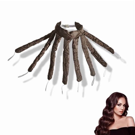 Heatless Hair Curler, 8 Curling Claw Strips, Adjustable Headband, Soft No Heat Overnight Curlers for Long Hair, Lazy Hair Curler, Heatless Curls for Women Curls Wave (Coffee)