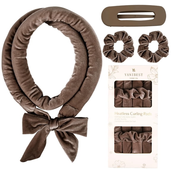 Heatless Hair Curler, No Heat Hair Curlers to Sleep in, Super Soft Ribbon Wrap for Long Hair, Overnight Heatless Curling Set with Scrunchies and Clip, for All Hair types