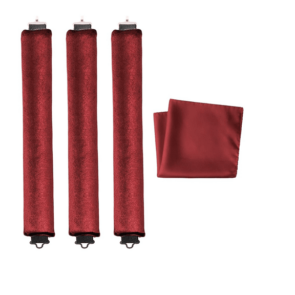 Heatless Hair Curler Rods Set 3Pcs Velvet Foam Hair Rollers and Satin Hair Scarf