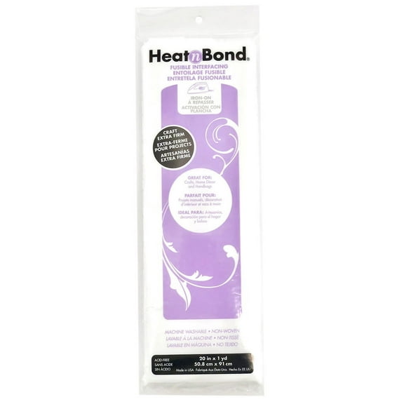 HeatnBond Fusible Craft Extra Firm 20" x 36" Interfacing, White