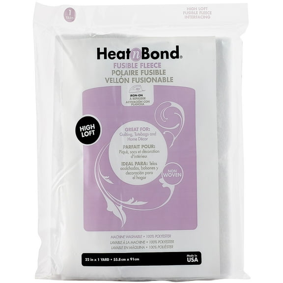 HeatnBond Fusible Fleece Interfacing, White, 22" x 1 Yard Pack