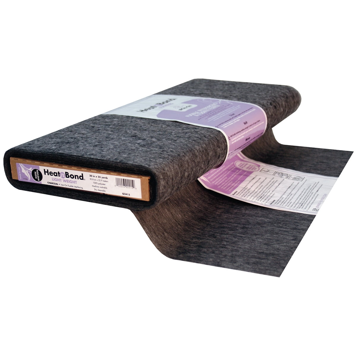 HeatnBond Fusible Light Weight Non-Woven 20" Fabric Interfacing, Charcoal, By the Bolt
