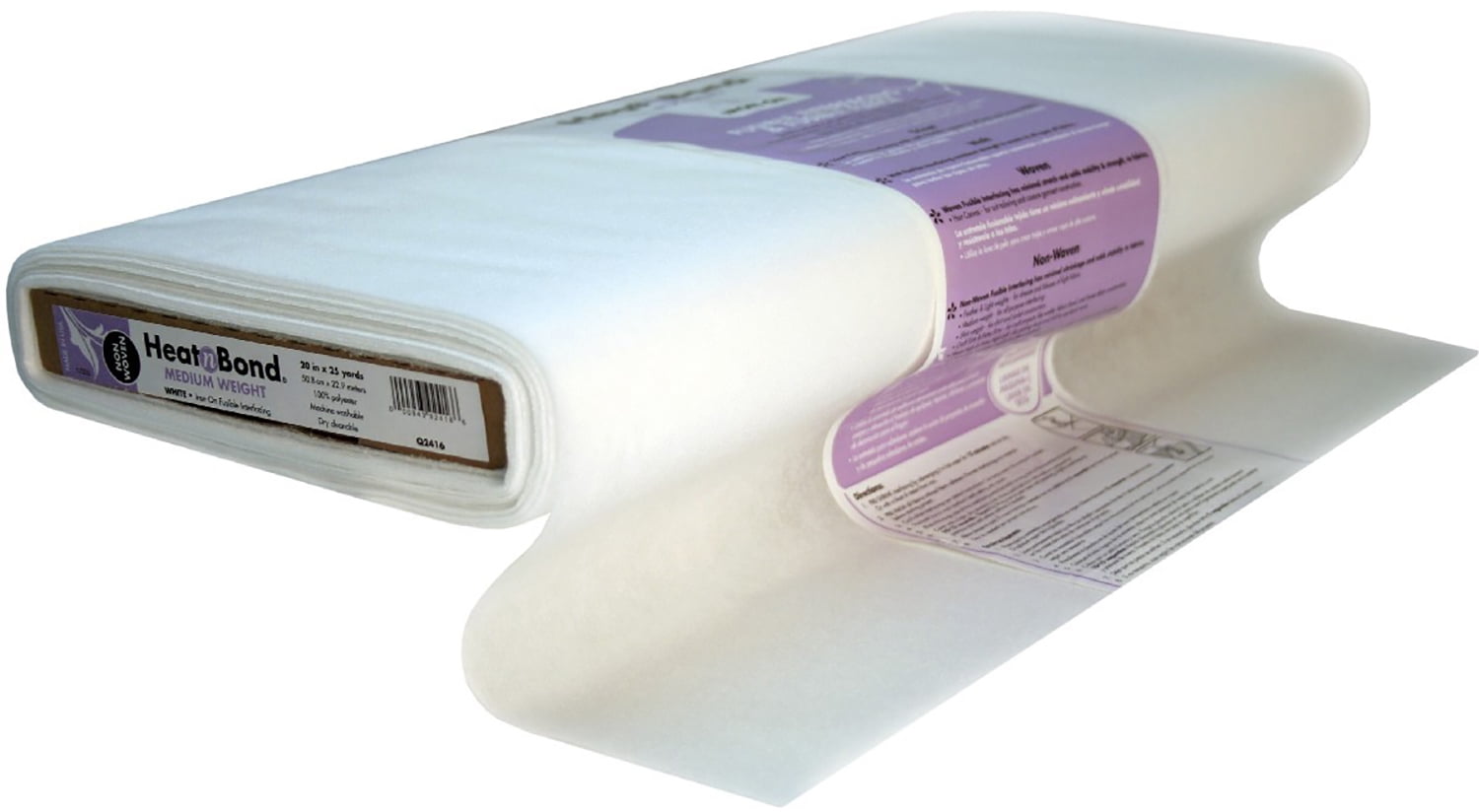 HeatnBond Fusible Medium Weight Non-Woven 20" Fabric Interfacing, White, By the Bolt