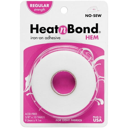 HeatnBond Hem Iron-on Adhesive Tape, 3/8 in x 10 Yds, White