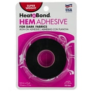 HeatnBond Hem Super Weight Iron-on Adhesive Tape for Dark Fabrics 3/4 in x 8 Yds, Black