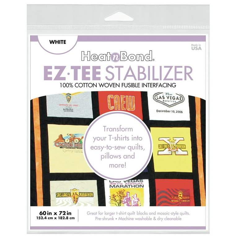 Heatnbond EZ TEE Cotton Woven Fusible TShirt Quilt Interfacing Stabilizer 60 in x 72 in White