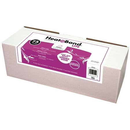 Heatnbond Lite Iron-on Fusible Web for Fabrics Dispense Box 17 inch x 75 Yds Roll, Clear