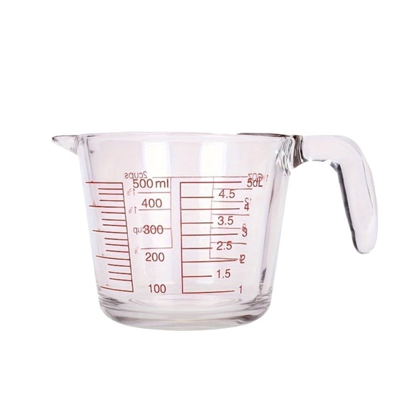 Heatproof Borosilicate Glass Measuring Cup, 500Ml Large Capacity Kitchen Measuring Jug with Handle for Baking, Cooking & Mixing