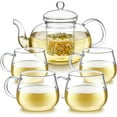 thumbnail image 1 of Heatproof Glass Teapot Set with Removable Loose Tea Infuser and Four Glass Teacups, 1 of 7