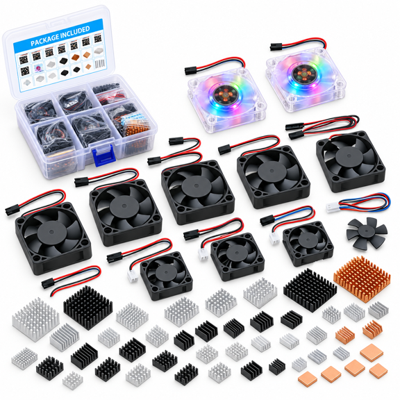 Heatsink Fan Kit For Raspberry Pi, Compatible With 4 3 B+ 3 B 2 Zero/zero W, Jetson Nano, Rockpi