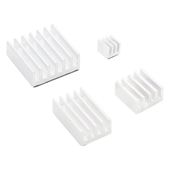 Heatsink Pack for 4B Model, Aluminum Passive Cooling Set with Adhesive Backing, 4 Fins for Maker Use