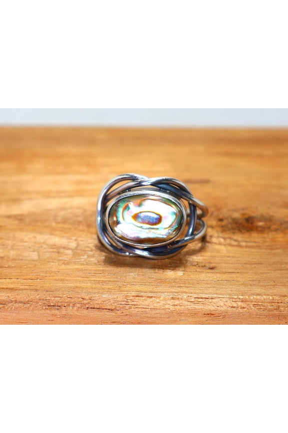 925 Solid Sterling Silver Abalone Shell Ring Beautiful Ring For Bridesmaid Gift Handmade Statement Jewelry Gift Item