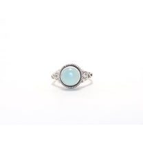Heaven Crafts 925 Sterling Silver Aqua Chalcedony Ring Cocktail Jewelry Silver Designer Ring For Women Gift Item