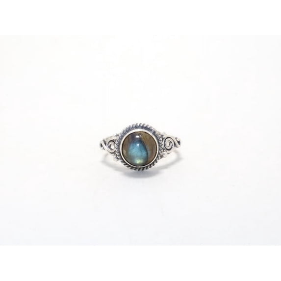 Heaven Crafts 925 Sterling Silver Blue Fire Labradorite Ring 925 Sterling Silver February Month Birthstone Cocktail Ring For Women