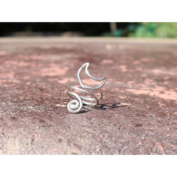 Heaven Crafts 925 Sterling Silver Cat Design Ring Cat Lover Gift Cat Jewelry Handmade Statement Boho Ring Gift For Her