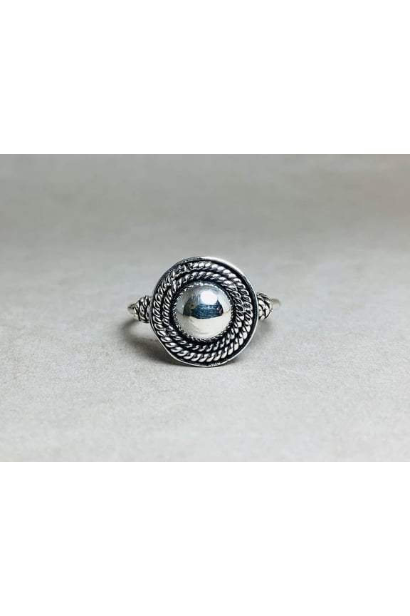 925 Sterling Silver Dome Ring Handmade Unique Jewelry Gift For Her