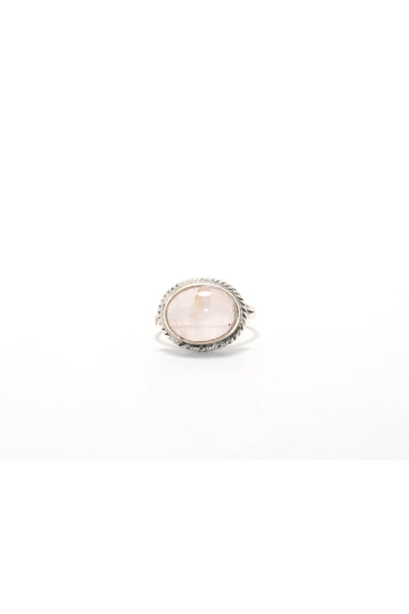 925 Sterling Silver Genuine Rose Quartz Ring Pink Stone Gift For Everyone