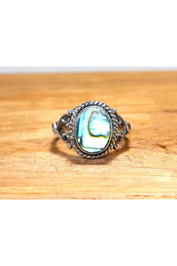 925 Sterling Silver Natural Abalone Shell Ring Anniversary Gift Item Handmade Women Jewelry Gift For Her