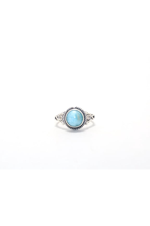 925 Sterling Silver Natural Larimar Gemstone Ring Bridesmaid jewelry Bohemian Ring For Women