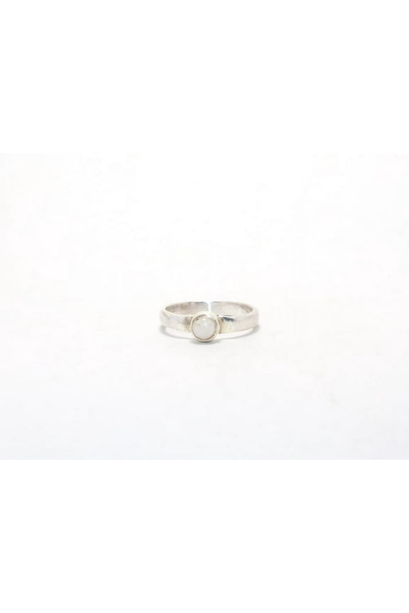 925 Sterling Silver Natural Rainbow Moonstone Ring June Month Birthstone Boho Dainty Jewelry Ring For Women
