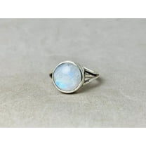 Heaven Crafts 925 Sterling Silver Rainbow Moonstone Ring Handmade Dailwear Jewelry Women Ring