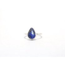 Heaven Crafts 925 Sterling Silver Teardrop Lapis Lazuli Ring Blue Gemstone Bridesmaid Gift Promise Ring