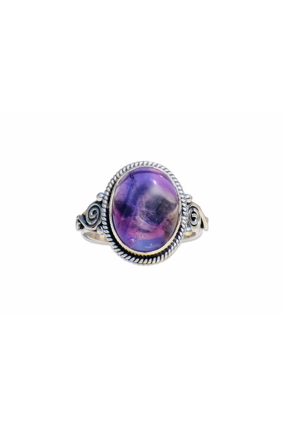 Amethyst Ring 925 Sterling Silver Oval Gemstone Statement Ring Gift For Her