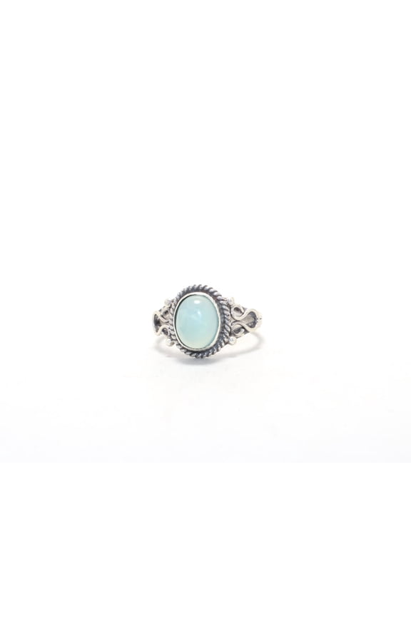Aqua Chalcedony Ring 925 Sterling Silver Handmade Bohemian Jewelry Brdesmaid Gift Ring For Women